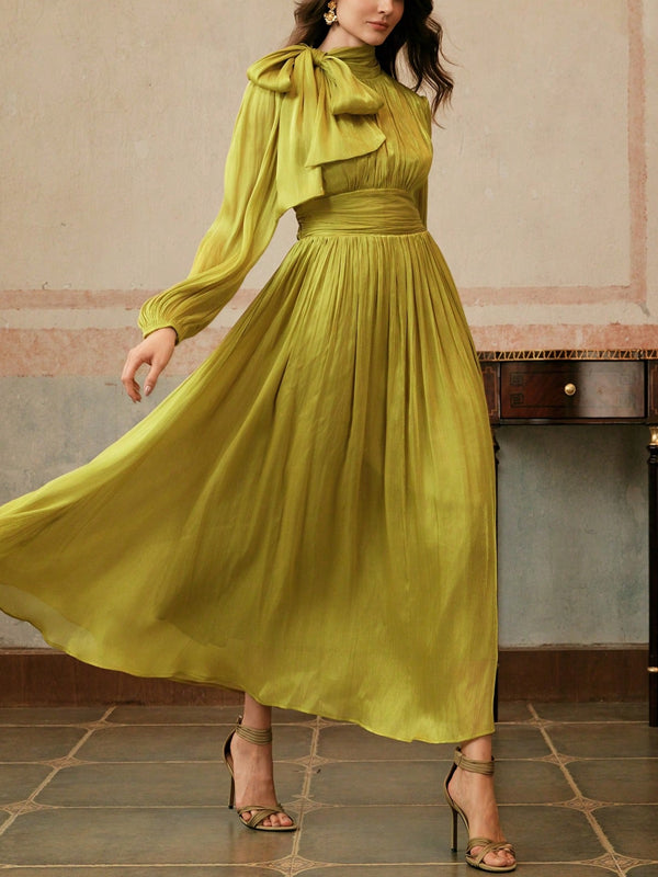 Elegant Bow at Waist Women's Dress