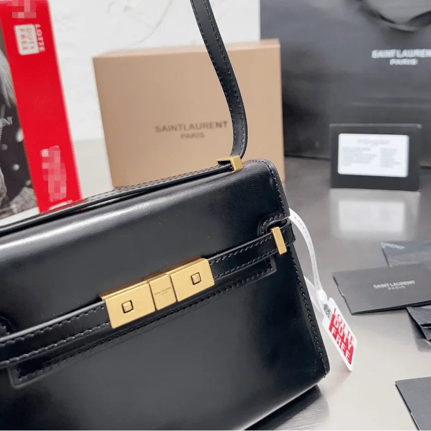 SAINT LAURENT MANHATTAN SMALL SHOULDER BAG IN BOX SAINT LAURENT LEATHER