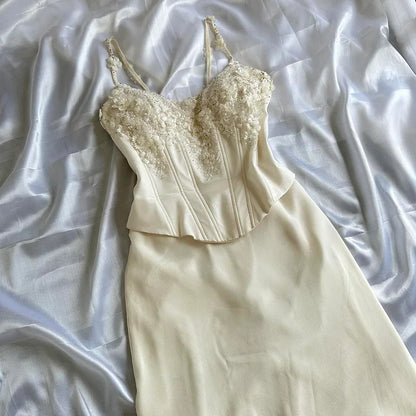 Ivory Luxury Gorgeous Fashion Exquisite flowers Beading Long Chiffon Elegant Ball Gown Evening Dress Party Dress gh3287