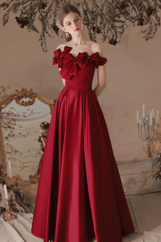 loveedsTM-Wine red evening dress