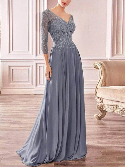 V-neck Sequined Maxi Dress