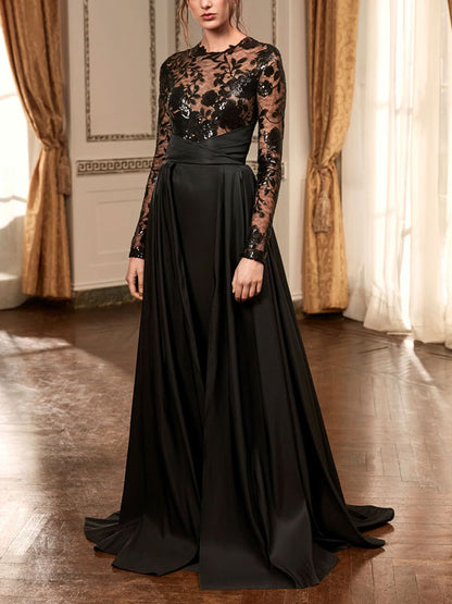 Mysterious Lace Satin Women's Dress