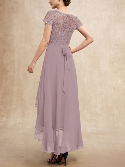 Elegant Lace Chiffon Maxi Dress