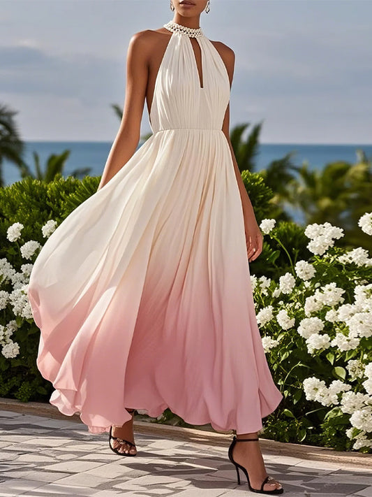 Halter Gradient Maxi Dress