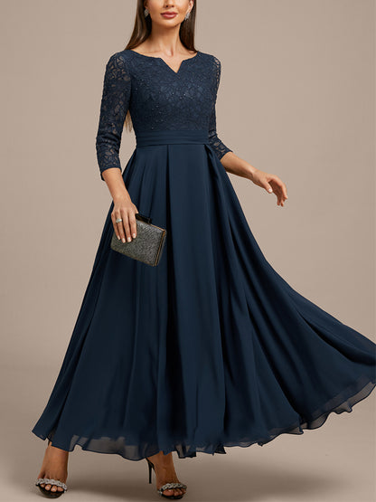 Sequined Chiffon Solid Color Maxi Dress