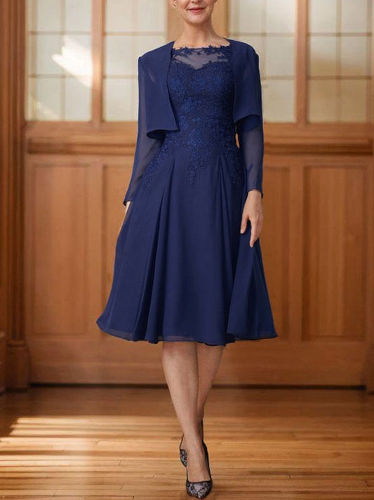 Short Chiffon Jacket Mother of the Bride Dress