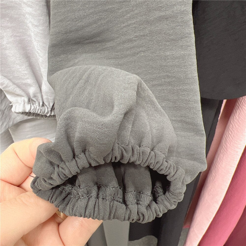 loveedsTM- Plain Abaya Muslim Long Dress for Women Ramadan Eid Balloon Sleeve Islamic Jilbab African Dresses Dubai Turkish Modesty  Kaftan