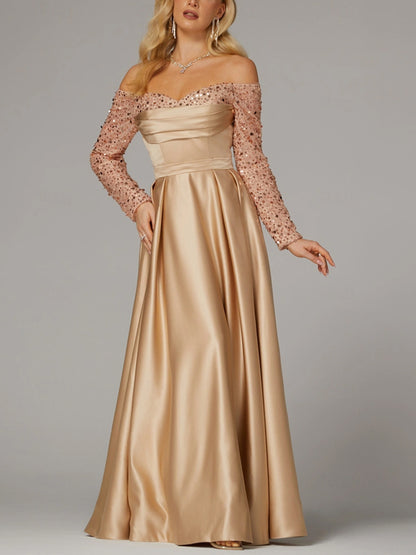 Tube Top Solid Color Sequins Maxi Dress