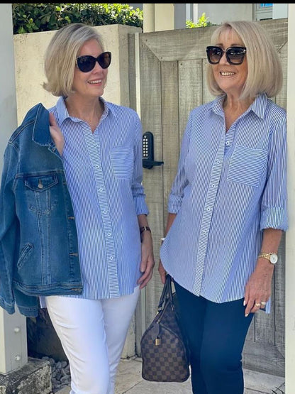 Casual Daily Striped Temperament Casual Ladies Shirt