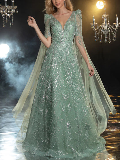 Mesh Sequins are Elegant Women's Gown