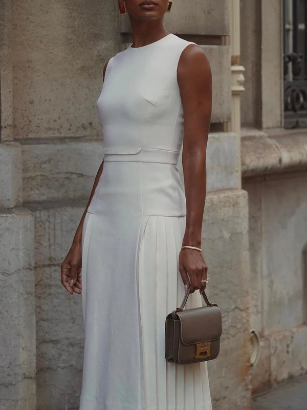 Crew Neck Stretchable Sleeveless Midi Dress