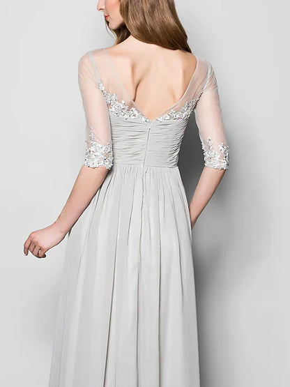 V-neck Solid Color Maxi Dress