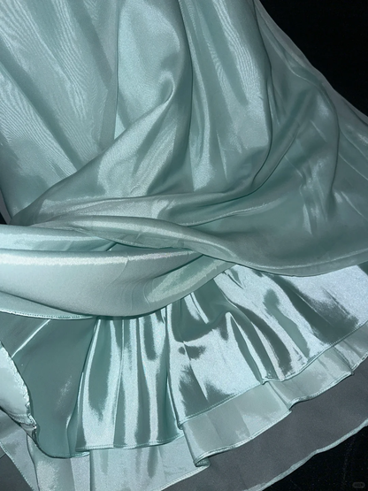 Blue gorgeous beaded long tulle ball gown evening dress gh4416