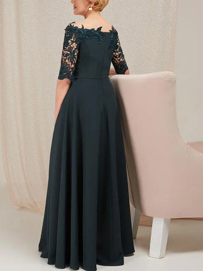 Round Neck Lace Maxi Dress