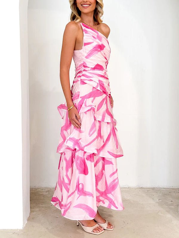 Single Room Cascading Print Dress