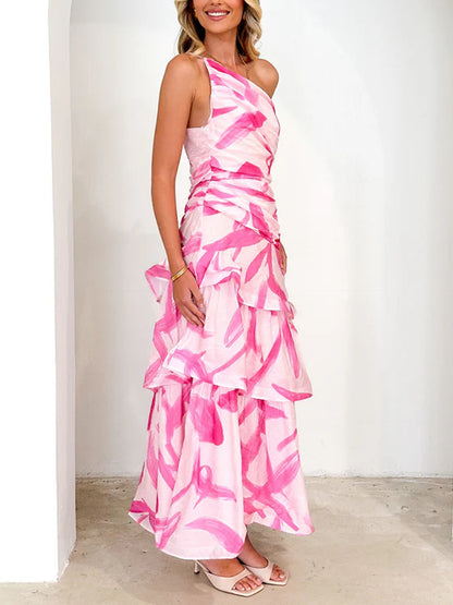 Single Room Cascading Print Dress