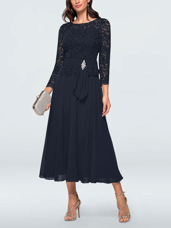 Chiffon waist-skimming lace temperament women's dress