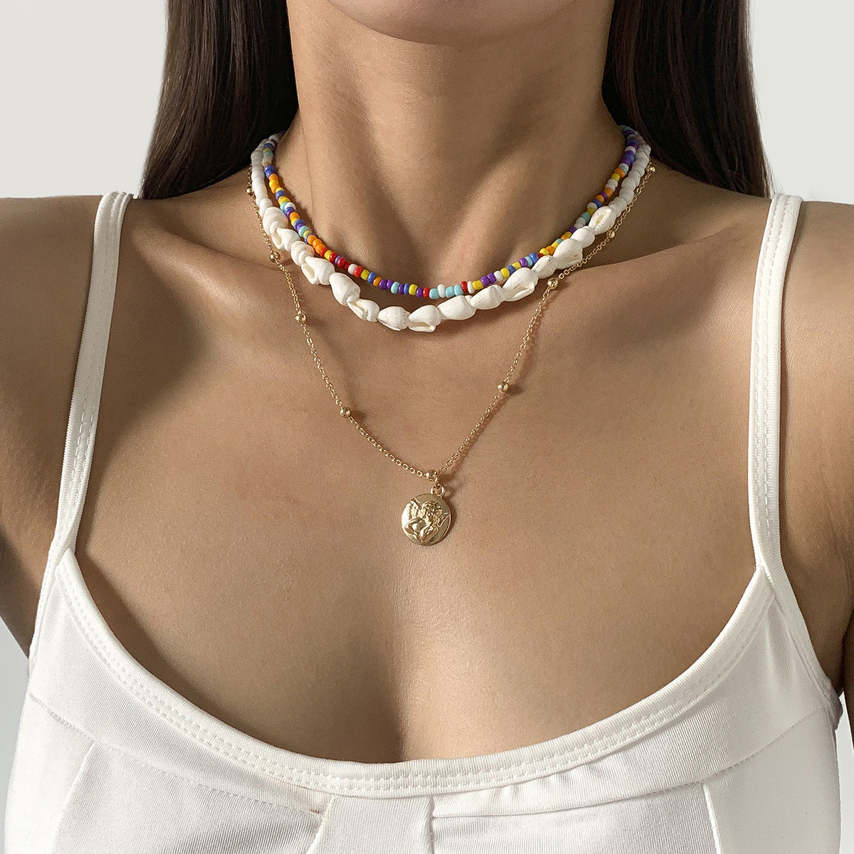 Multiple metal necklace sets