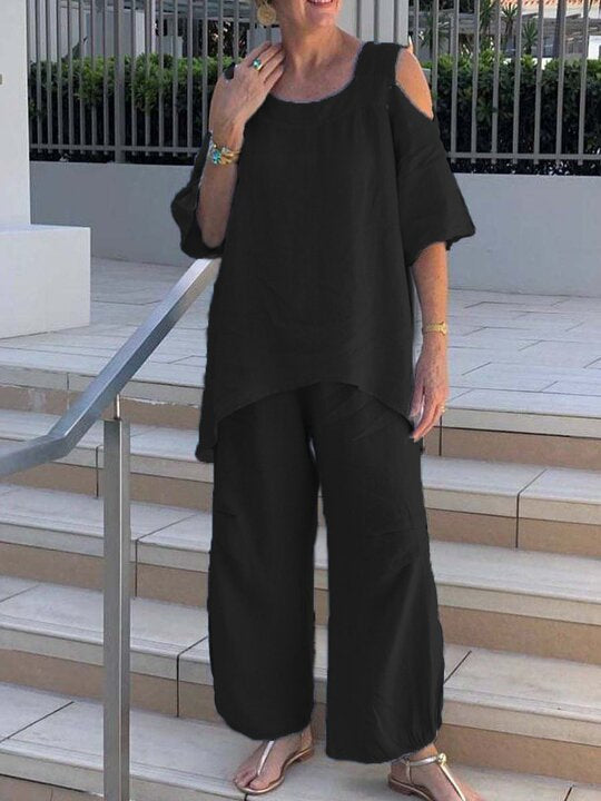 Strapless Cotton Linen Women's Suit