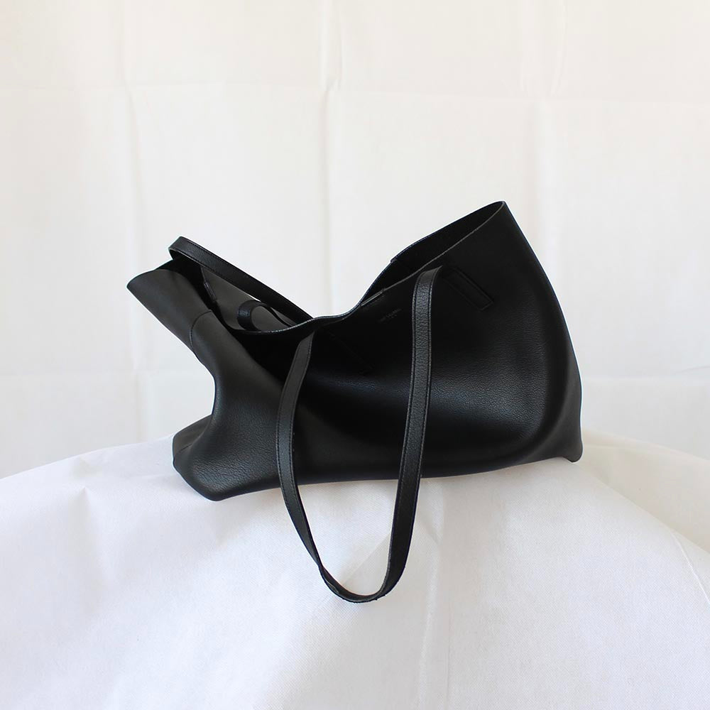 Saint Laurent Black Leather Shopper Tote