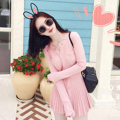 loveedsTM- Fashion Korean Mini Dresses Female Autumn Winter 2024 Sexy Bodycon  Wrap White Short Women&#39;s Sweater Knitted One-piece Dress Hit