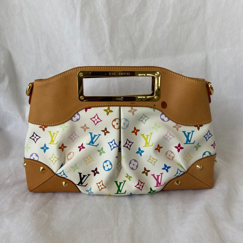 Louis Vuitton White Multicolor Monogram Canvas Judy MM Bag