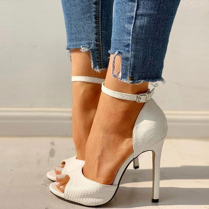 Fish mouth stiletto heel buckle ladies sexy open toe