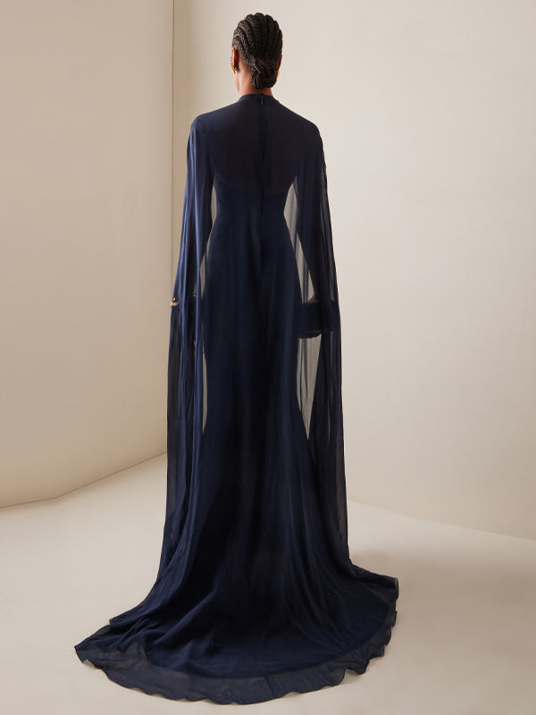 Solid Color Chiffon Maxi Dress