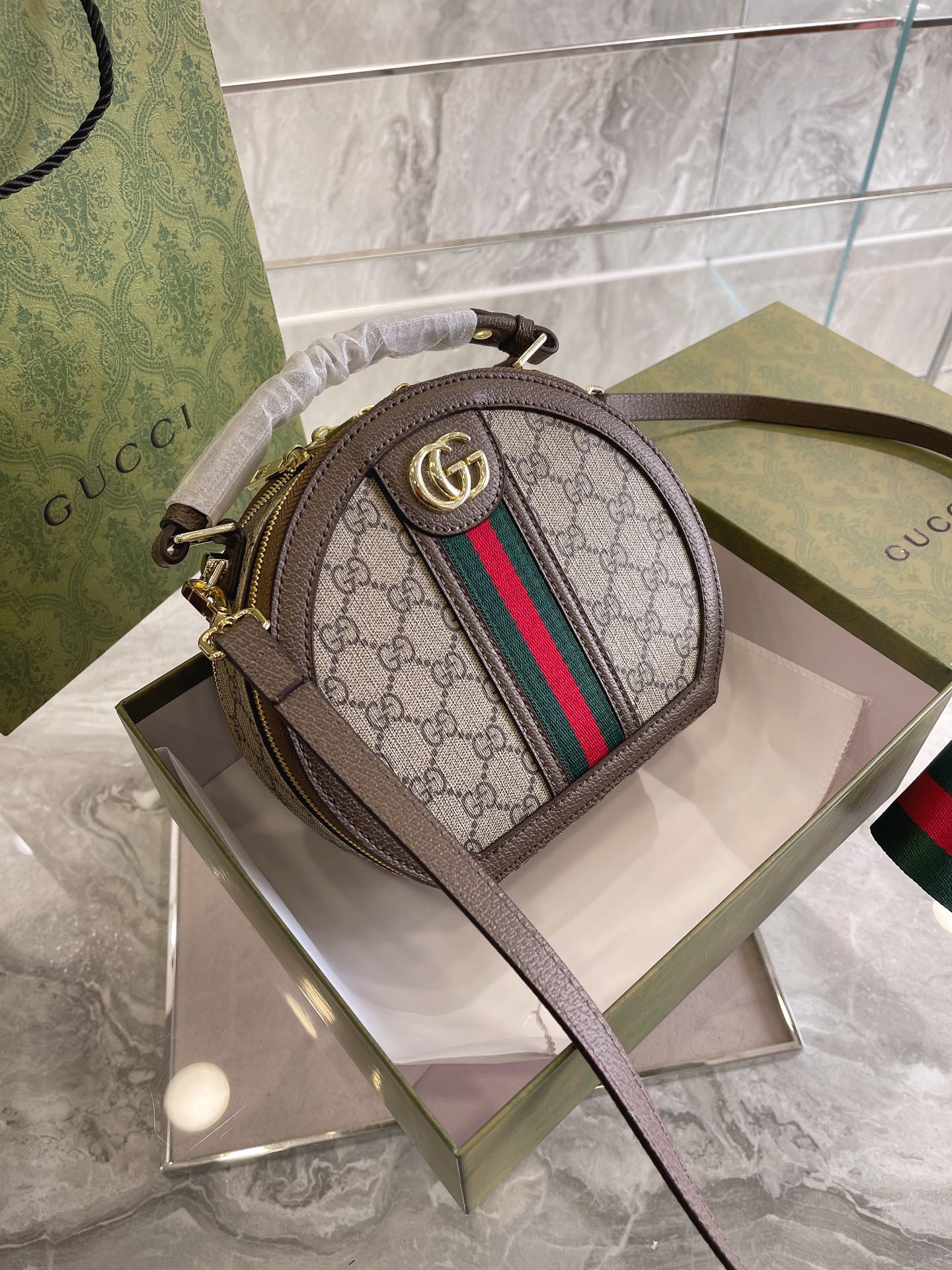 Gucci Ophidia GG mini round Shoulder bag women