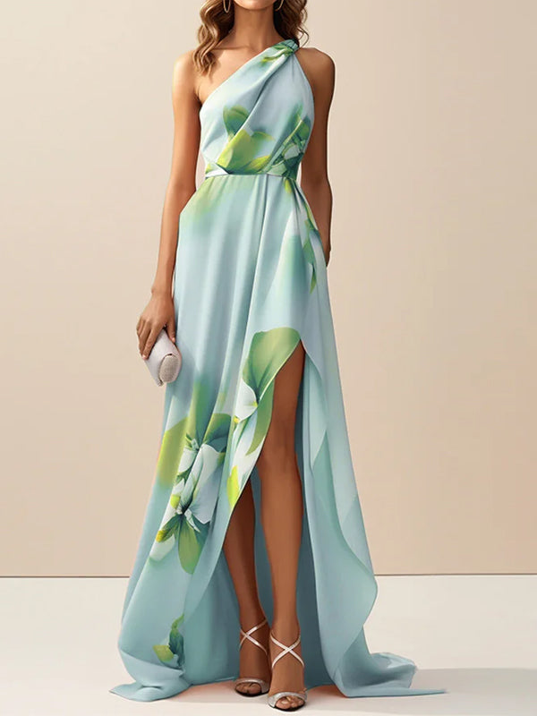 Off-shoulder print Maxi Dress