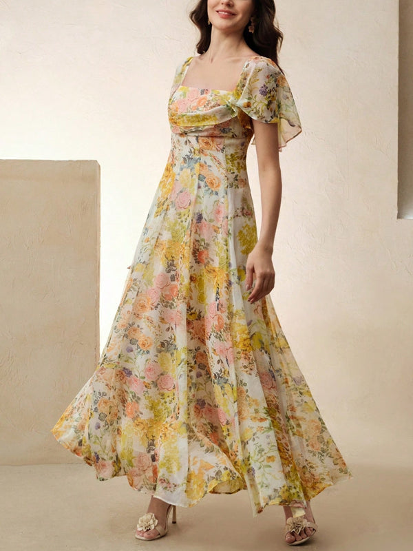 Elegant Floral Resort Dress