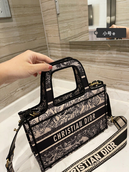 East-West Dior Book Tote with strap