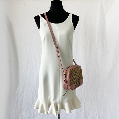 Gucci Bree GG Canvas Leather Mini Messenger Bag Pink