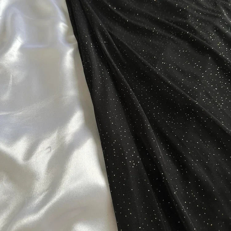 Black Shiny Elegant Long Chiffon Ball Gown Evening Gown Party Dress gh4232