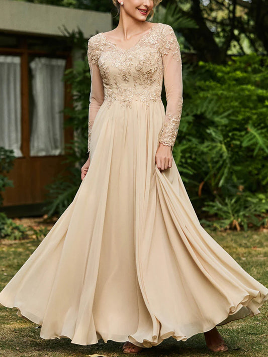 V-neck Lace Solid Color Maxi Dress