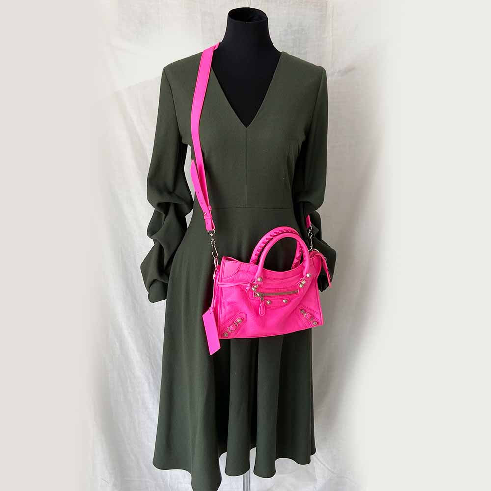 Balenciaga Hot Pink Leather Mini Classic City Bag