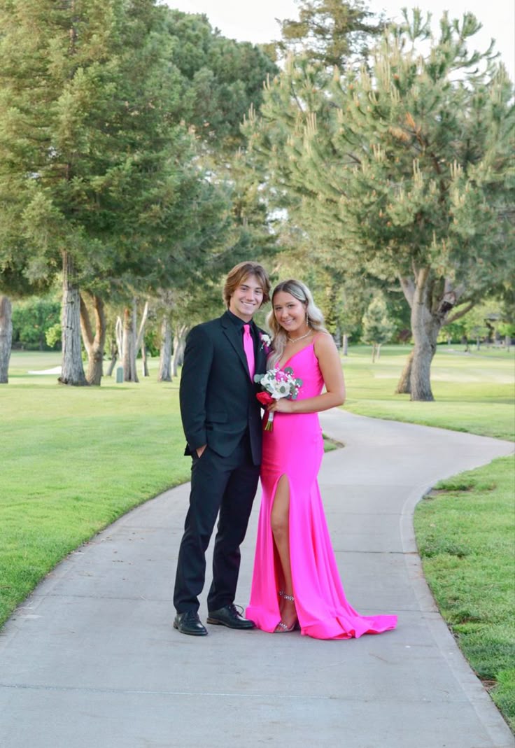 Simple Straps Prom Dress Hot Pink Mermaid Gala Dresses Elegant