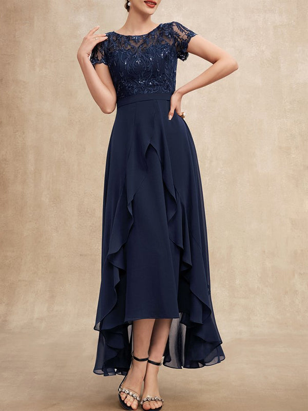 Elegant Lace Chiffon Maxi Dress