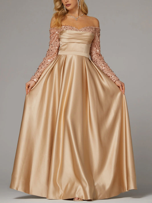 Tube Top Solid Color Sequins Maxi Dress