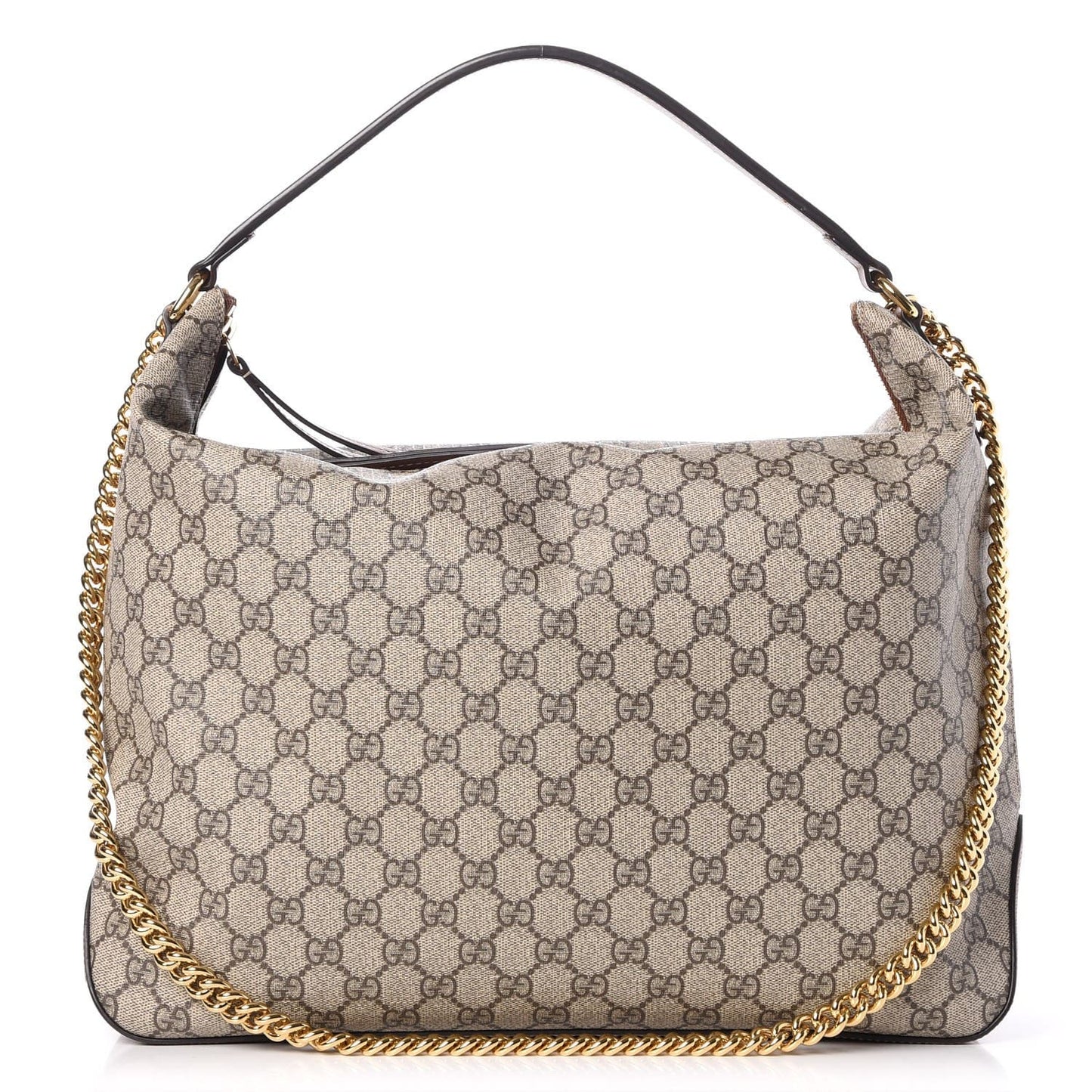Gucci  GG Supreme Monogram Large Linea A Hobo Light Brown