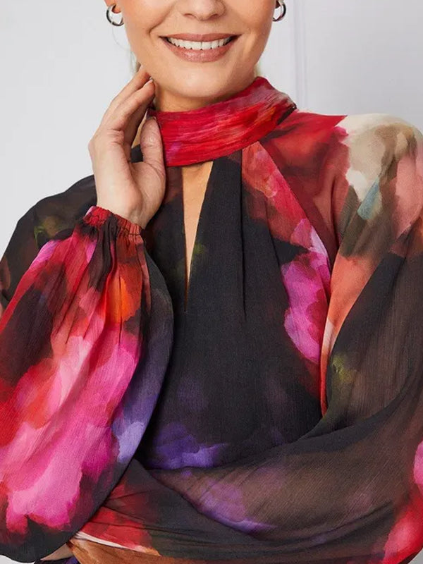 Floral Tie Back Midi Dress