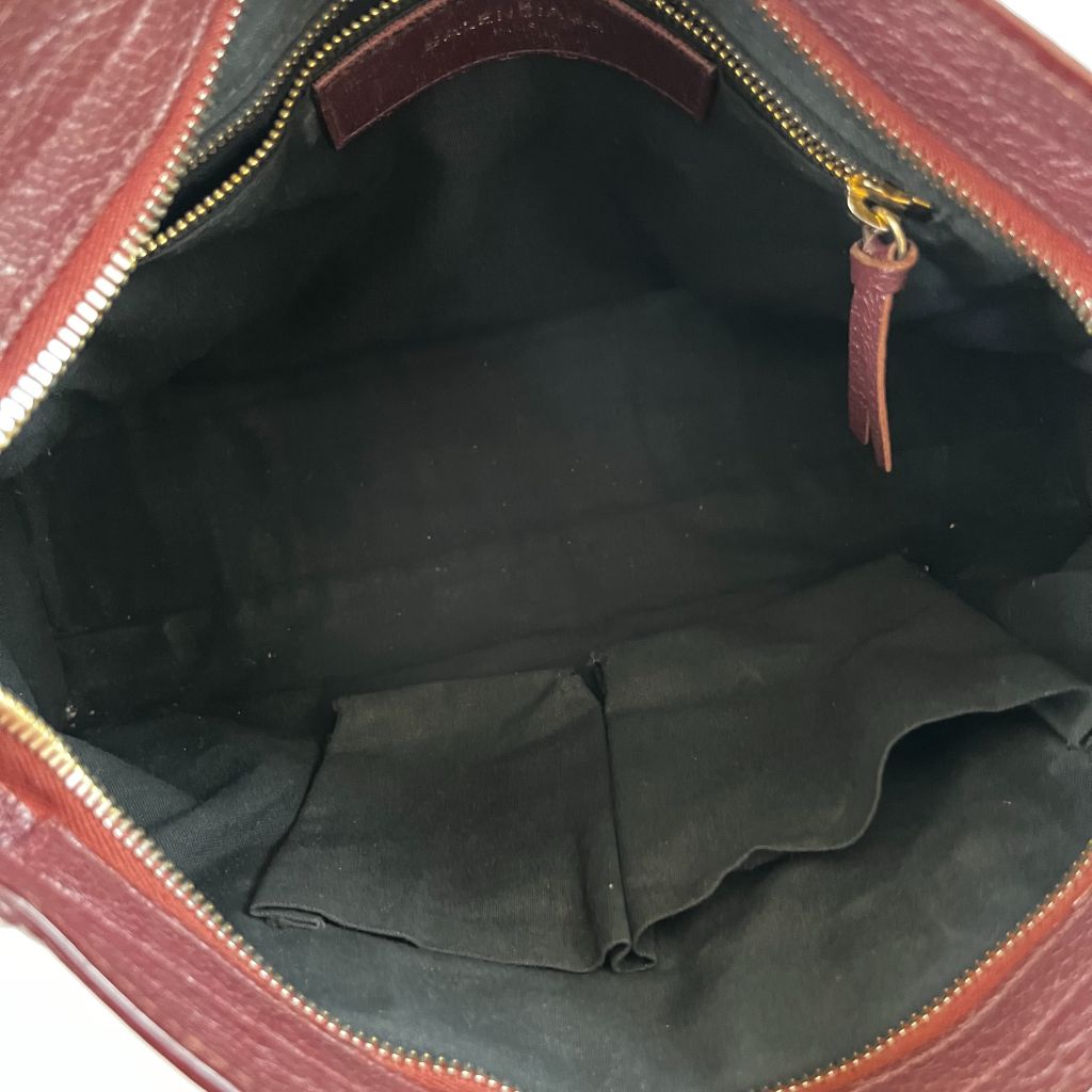 Balenciaga Burgundy Leather Small Metallic Edge City Bag