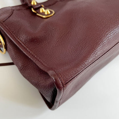 Balenciaga Burgundy Leather Small Metallic Edge City Bag