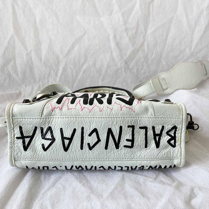 Balenciaga Classic City mini graffiti-printed leather bag