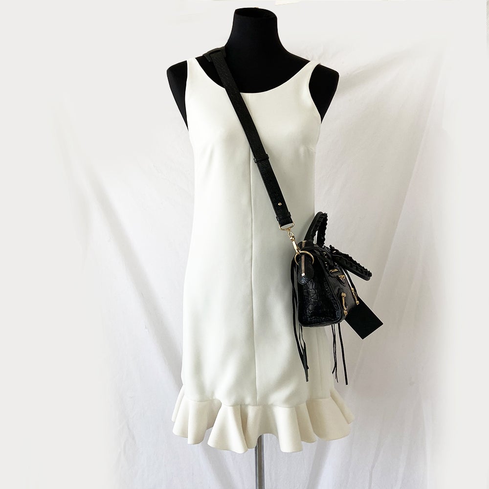 Balenciaga Giant 12 City Mini Croc-embossed Black Bag