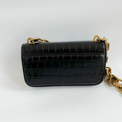 Balenciaga Gossip BB-Plaque Crocodile-Effect Cross-Body Bag
