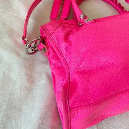 Balenciaga Hot Pink Leather Mini Classic City Bag