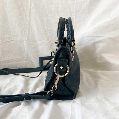 Balenciaga Leather Mini Classic Metallic Edge City Bag