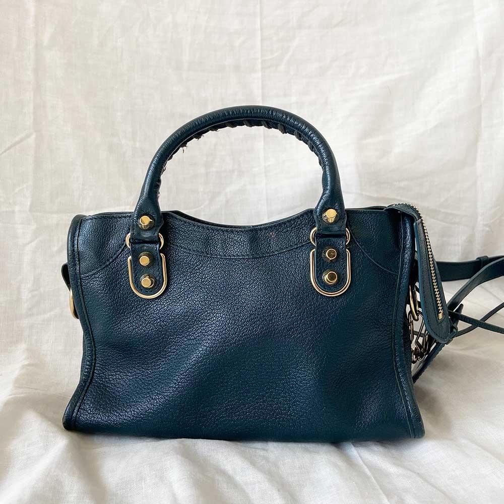 Balenciaga Leather Mini Classic Metallic Edge City Bag