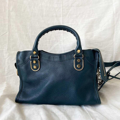 Balenciaga Leather Mini Classic Metallic Edge City Bag